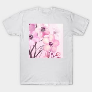 Pink Floral Art T-Shirt